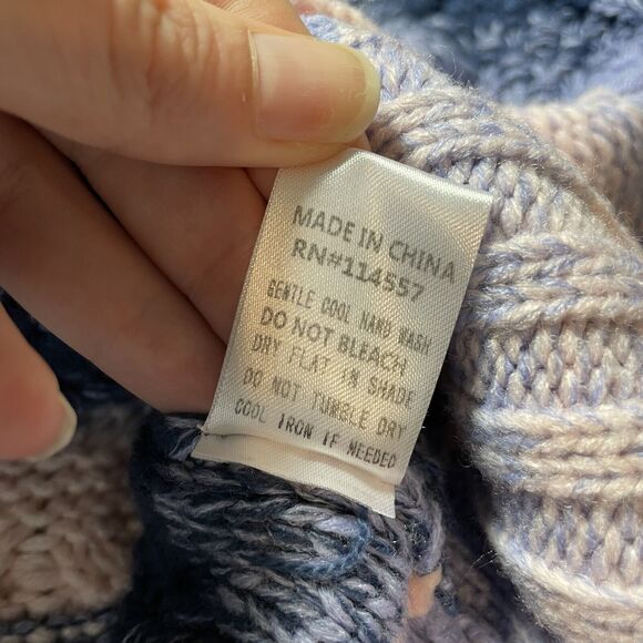 THML Boho Fringe Striped Knitted Sweater Long Sleeve Women's Size Medium - Picture 11 of 13